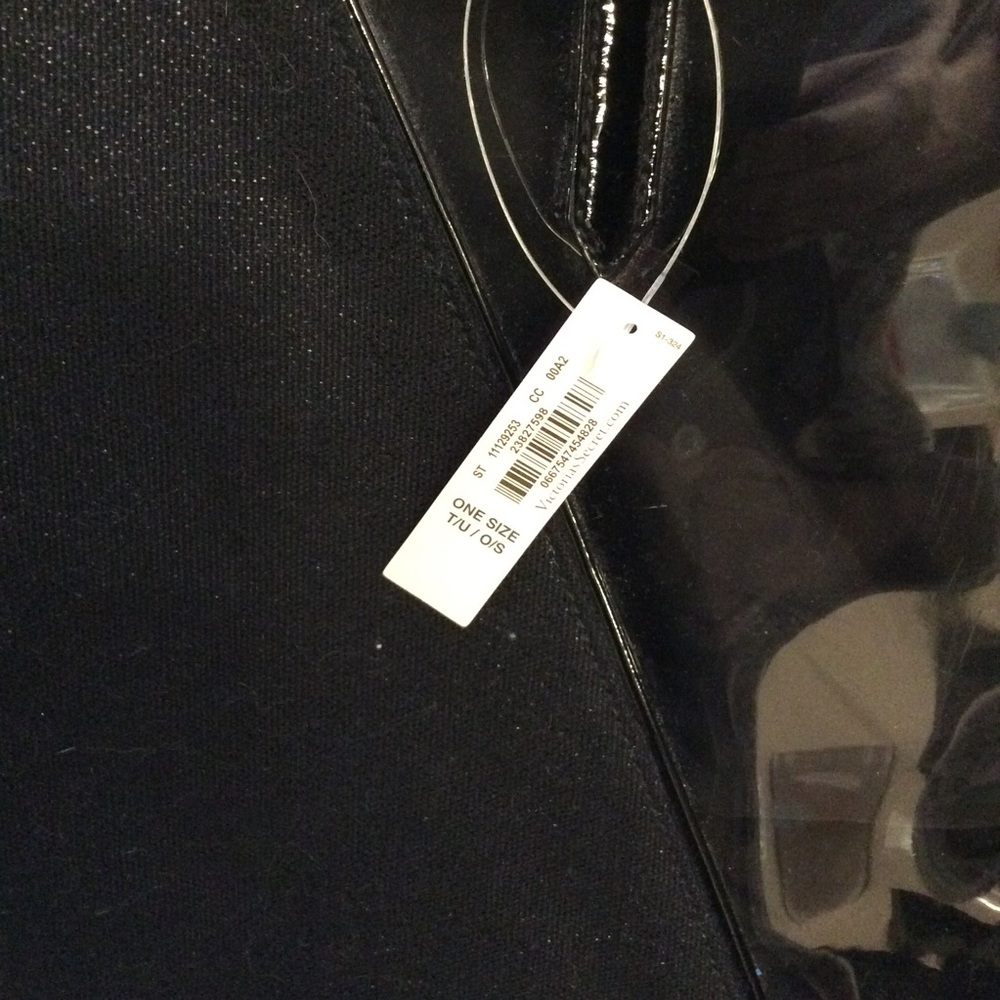 NWT Victoria’s Secret black shimmer tote bag - Picture 6 of 6